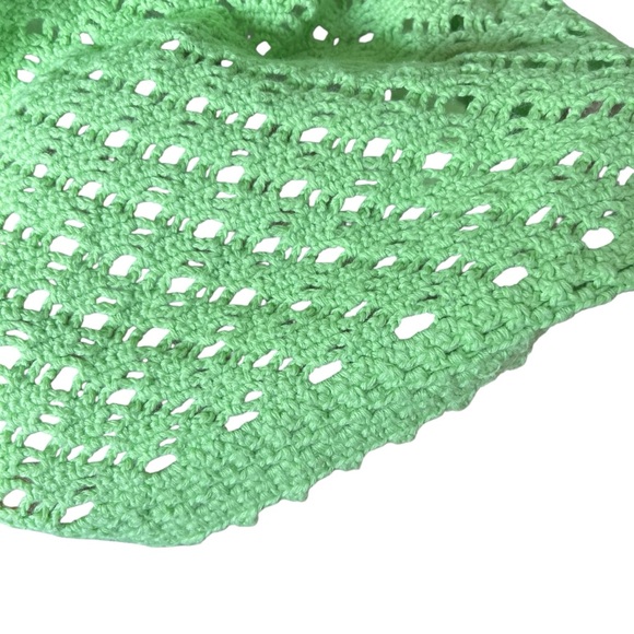 Vintage Y2K Banana Republic Bright Green Open Crochet Top Cotton Fairy Fairycore - Picture 6 of 11